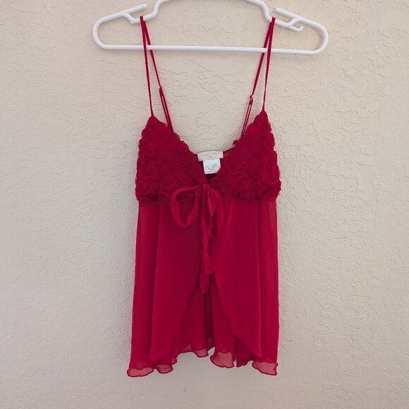 Inner Most Tops - Vintage Inner Most Rose Red Lingerie Floral Intimate Sexy Tank Top Size M Y2K 90